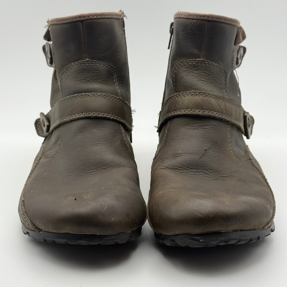 Merrell Goose Brown Leather Waterproof Ankle Boots Womens 7 Toggle Strap